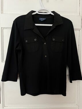 Black Saint James ¾ sleeve tee